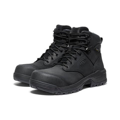 Evanston Boot 6" Waterproof Black/Black Leather Work Boot | Men KEEN Boots