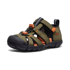 Little Kids' Seacamp II CNX Dark Olive/Gold Flame Sandal | Kids KEEN Water