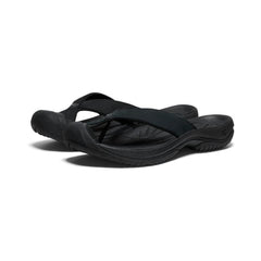 Waimea Black/Black Leather Flip-Flop | Men KEEN Sandals