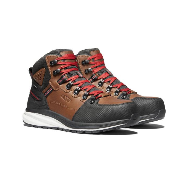 Brown Work Boots - Red Hook Mid WP | Men KEEN Boots