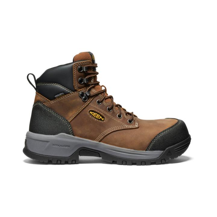 Evanston Boot 6" Waterproof Bison/Black Leather Work Boot | Men KEEN Boots