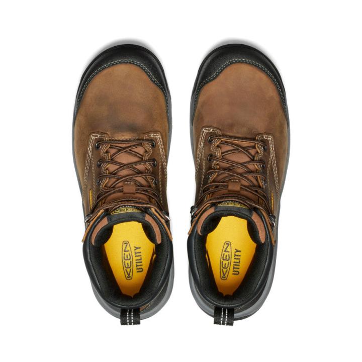 Evanston Boot 6" Waterproof Bison/Black Leather Work Boot | Men KEEN Boots