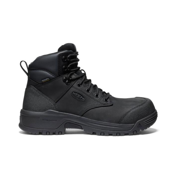 Evanston Boot 6" Waterproof Black/Black Leather Work Boot | Men KEEN Boots