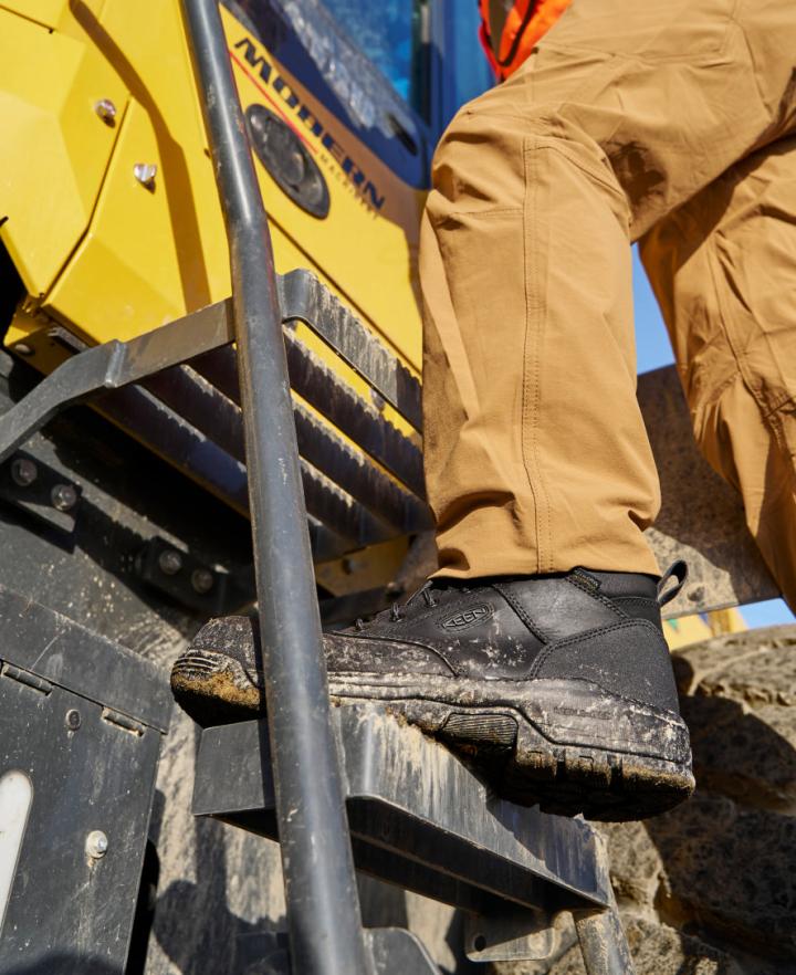 Evanston Boot 6" Waterproof Black/Black Leather Work Boot | Men KEEN Boots