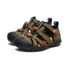 Little Kids' Seacamp II CNX Dark Olive/Gold Flame Sandal | Kids KEEN Water