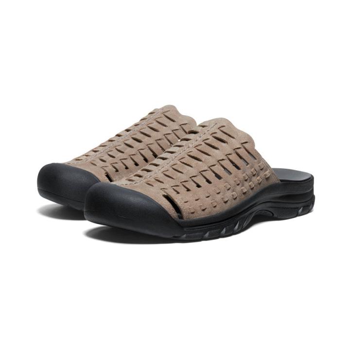 San Juan II Taupe Gray/Black Leather Sandal | Men KEEN Casual