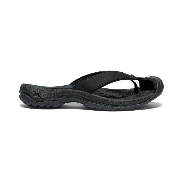 Waimea Black/Black Leather Flip-Flop | Women KEEN Slip-Ons