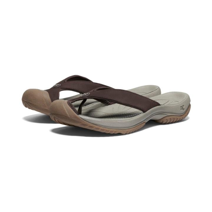 Waimea Java/Plaza Taupe Leather Flip-Flop | Men KEEN Sandals