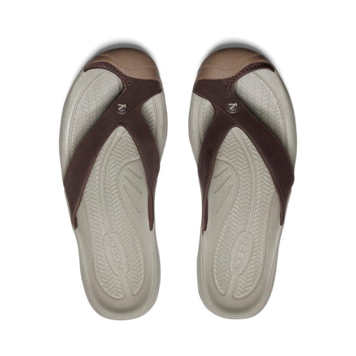 Waimea Java/Plaza Taupe Leather Flip-Flop | Men KEEN Sandals