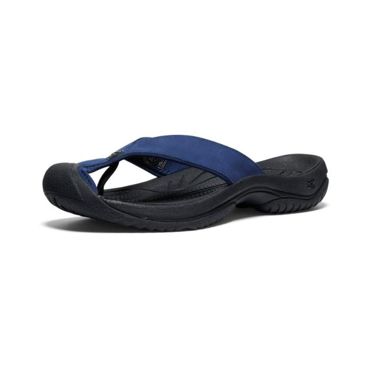 Waimea Naval Academy/Black Leather Flip-Flop | Men KEEN Sandals