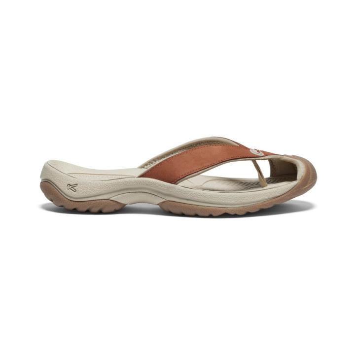 Waimea Sorrel Horse/Plaza Taupe Leather Flip-Flop | Women KEEN Slip-Ons
