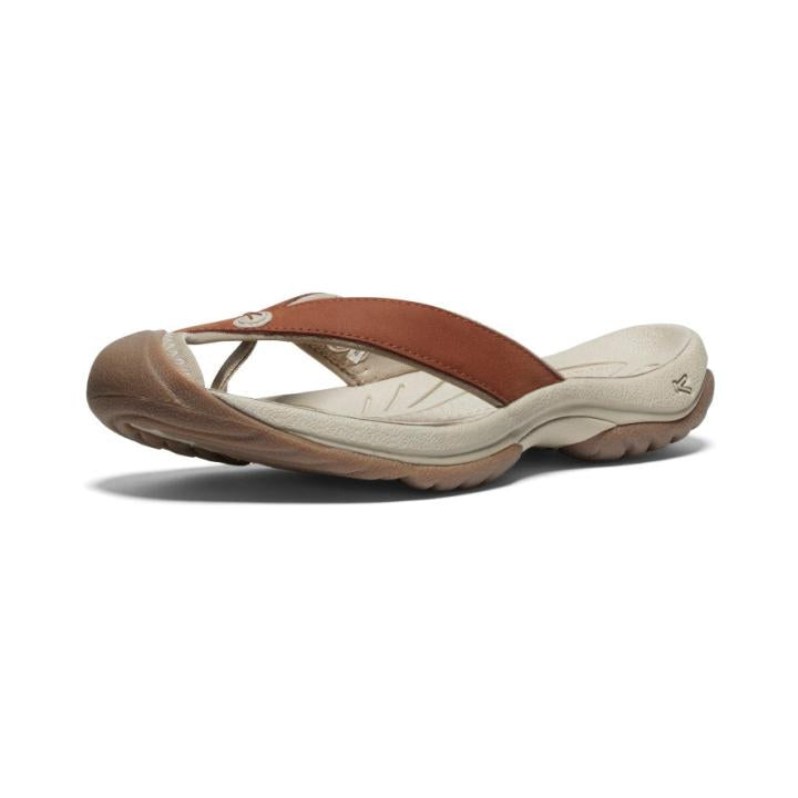 Waimea Sorrel Horse/Plaza Taupe Leather Flip-Flop | Women KEEN Slip-Ons