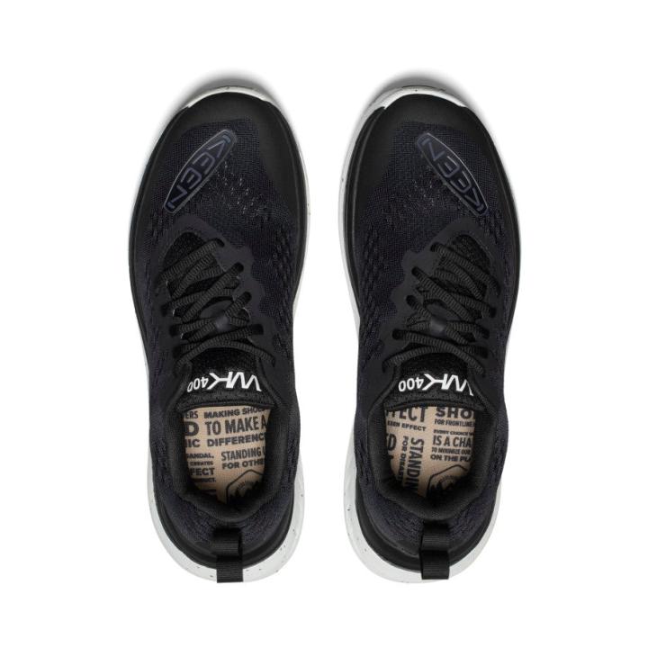 WK400 Black/White Leather Walking Shoe | Men KEEN Shoes