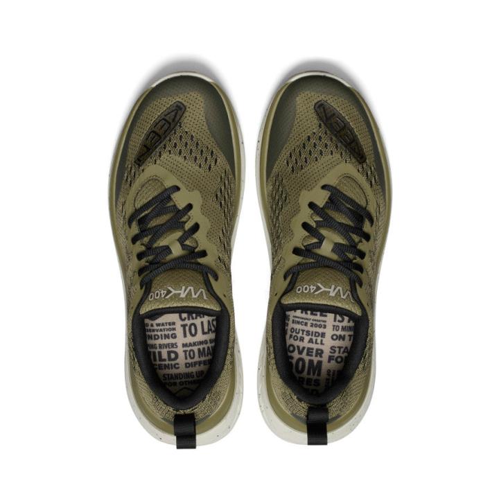 WK400 Martini Olive/Black Leather Walking Shoe | Men KEEN Shoes